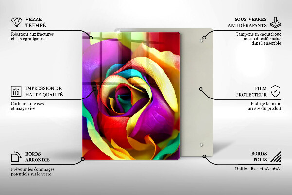 Induction hob protector Colorful rose petals