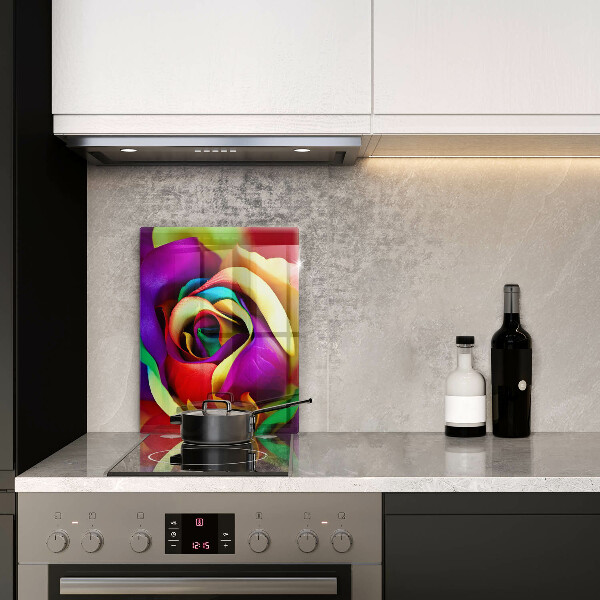 Induction hob protector Colorful rose petals