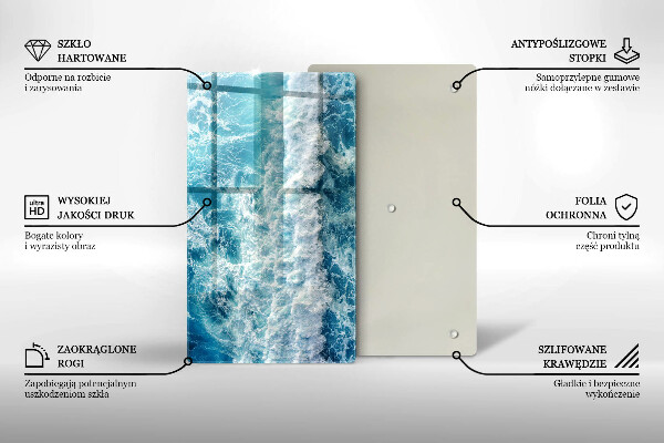 Induction hob protector Water sea waves