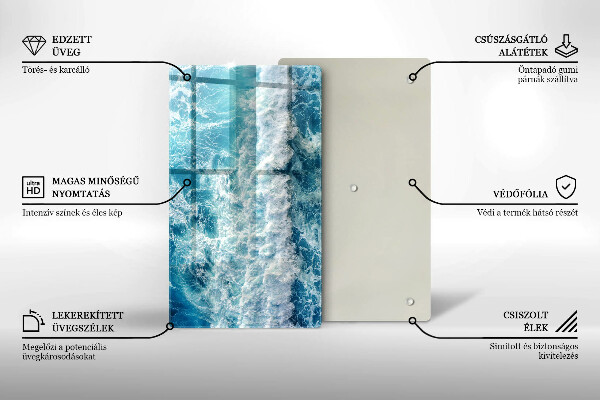 Induction hob protector Water sea waves