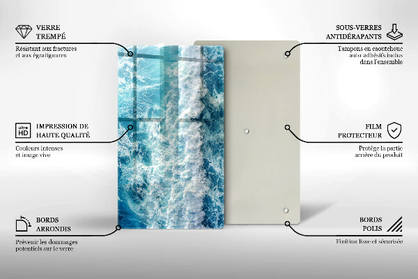 Induction hob protector Water sea waves