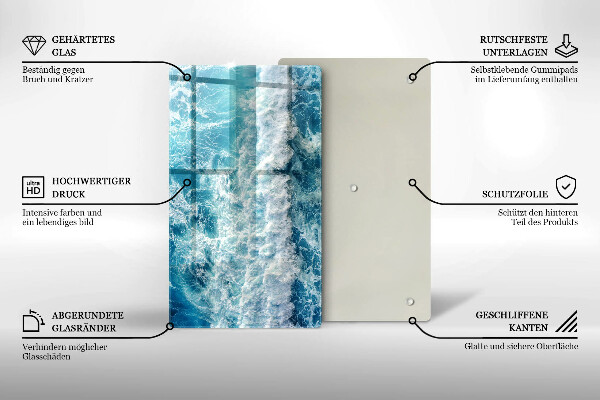 Induction hob protector Water sea waves