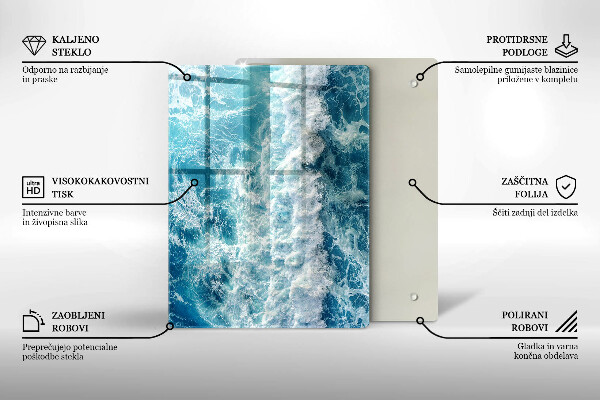 Induction hob protector Water sea waves