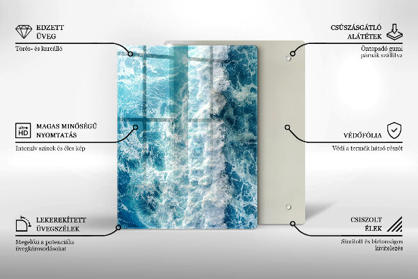 Induction hob protector Water sea waves