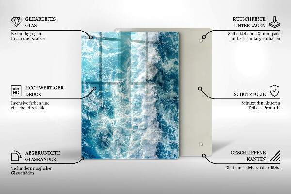 Induction hob protector Water sea waves