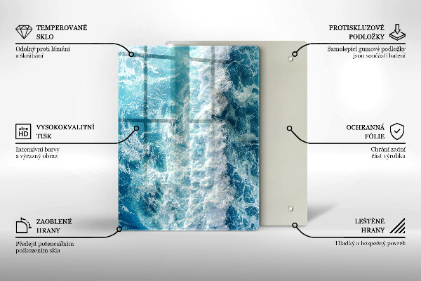 Induction hob protector Water sea waves