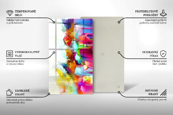 Induction hob protector Flowers painted with paints