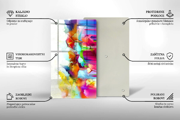 Induction hob protector Flowers painted with paints