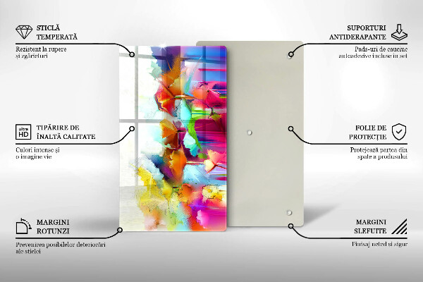 Induction hob protector Flowers painted with paints