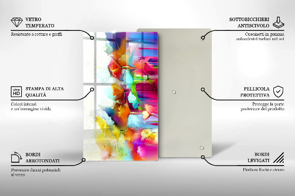 Induction hob protector Flowers painted with paints