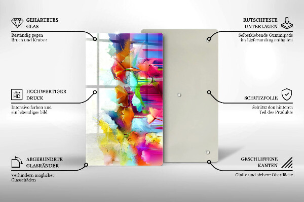 Induction hob protector Flowers painted with paints