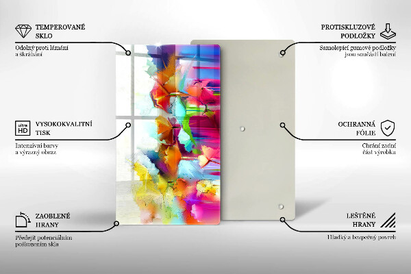 Induction hob protector Flowers painted with paints