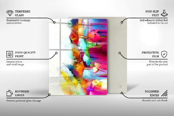 Induction hob protector Flowers painted with paints