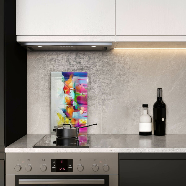 Induction hob protector Flowers painted with paints