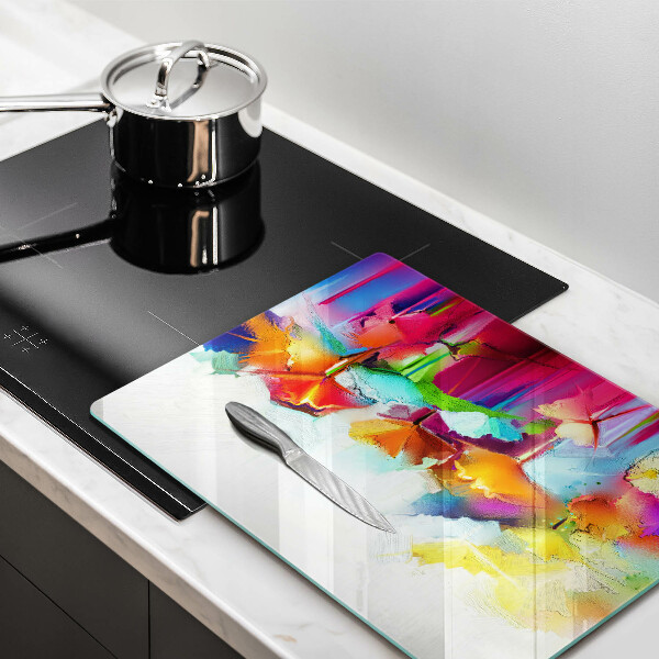 Induction hob protector Flowers painted with paints