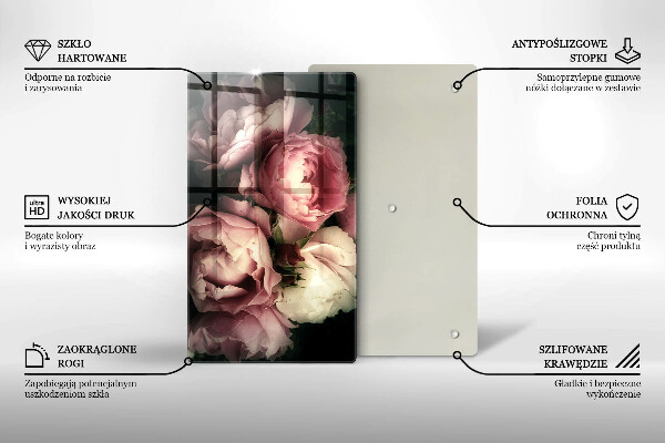 Kitchen countertop cover Peony flowers