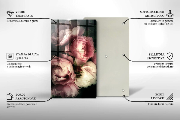 Kitchen countertop cover Peony flowers