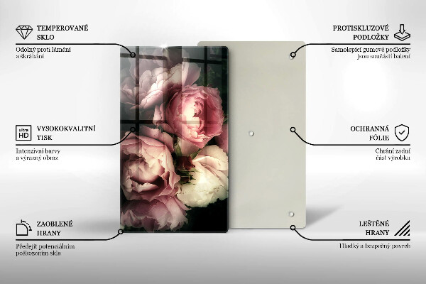 Kitchen countertop cover Peony flowers