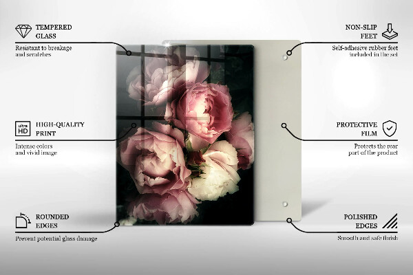 Kitchen countertop cover Peony flowers