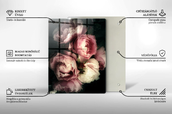 Kitchen countertop cover Peony flowers