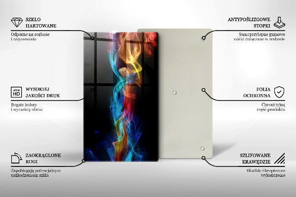 Induction hob protector Colorful smoke