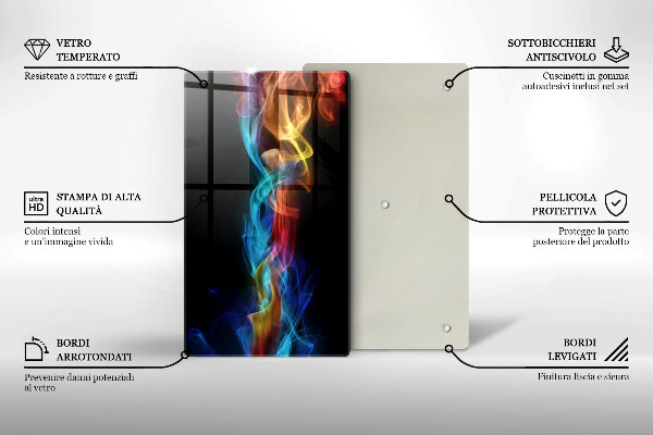 Induction hob protector Colorful smoke