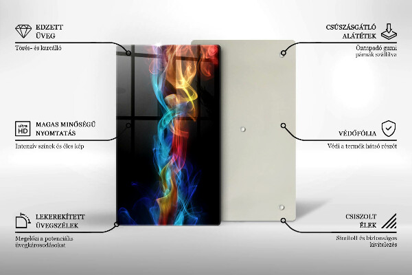 Induction hob protector Colorful smoke