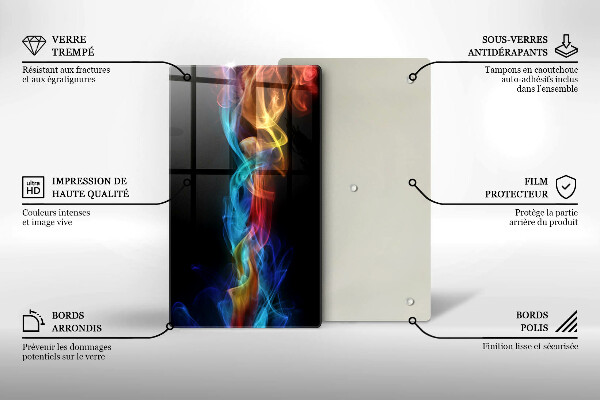 Induction hob protector Colorful smoke