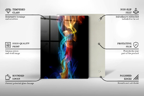 Induction hob protector Colorful smoke