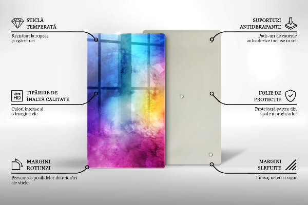 Kitchen countertop cover Rainbow watercolor spots