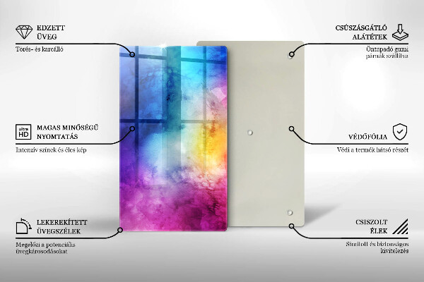 Kitchen countertop cover Rainbow watercolor spots