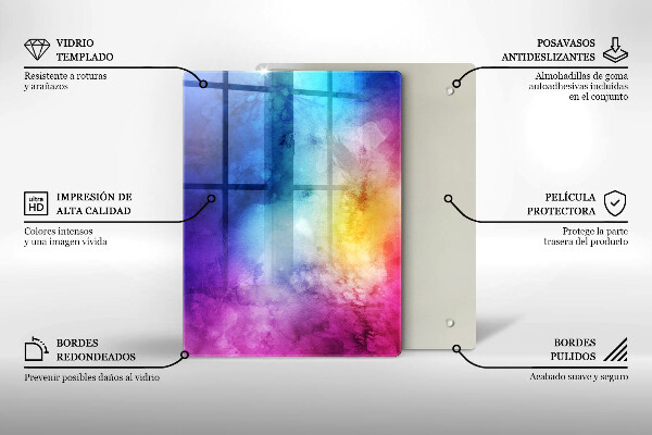 Kitchen countertop cover Rainbow watercolor spots