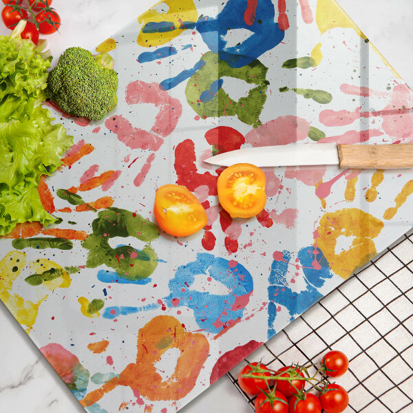 Kitchen countertop cover Traces of children's hands
