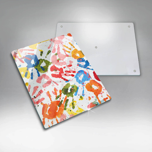 Kitchen countertop cover Traces of children's hands