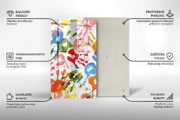 Kitchen countertop cover Traces of children's hands