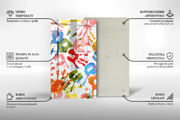 Kitchen countertop cover Traces of children's hands