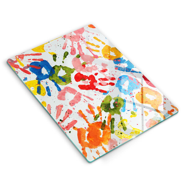 Kitchen countertop cover Traces of children's hands