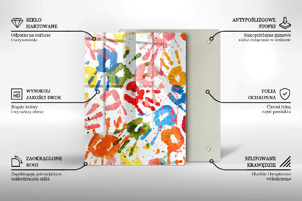 Kitchen countertop cover Traces of children's hands