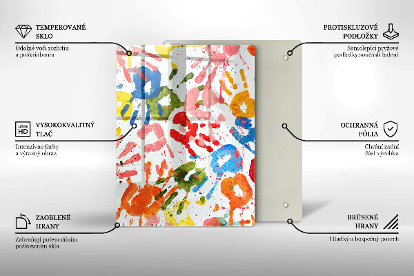 Kitchen countertop cover Traces of children's hands