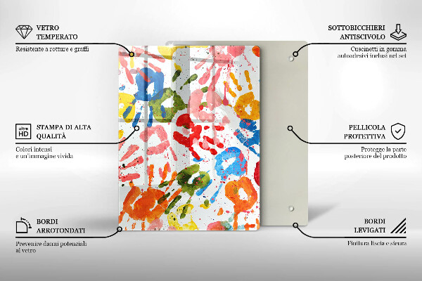 Kitchen countertop cover Traces of children's hands