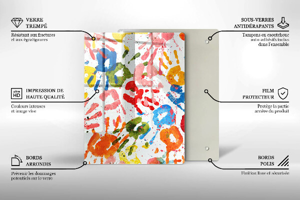 Kitchen countertop cover Traces of children's hands