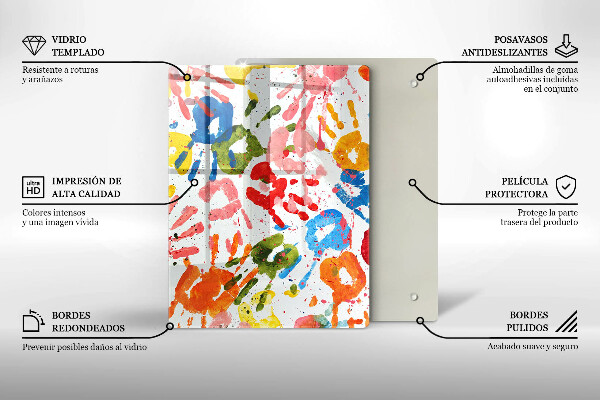 Kitchen countertop cover Traces of children's hands