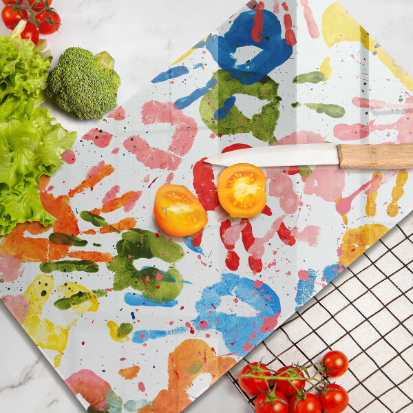 Kitchen countertop cover Traces of children's hands