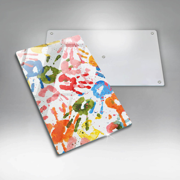 Kitchen countertop cover Traces of children's hands