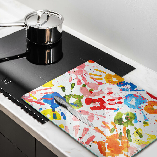 Kitchen countertop cover Traces of children's hands