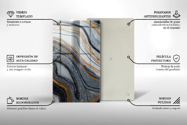 Kitchen countertop cover Rock with gold