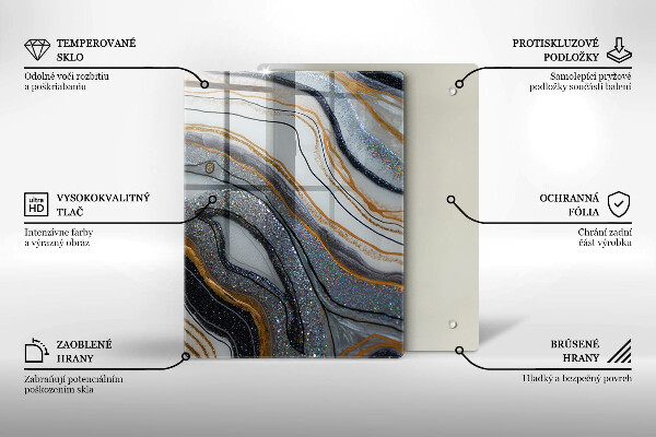 Kitchen countertop cover Rock with gold