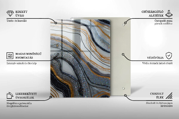 Kitchen countertop cover Rock with gold