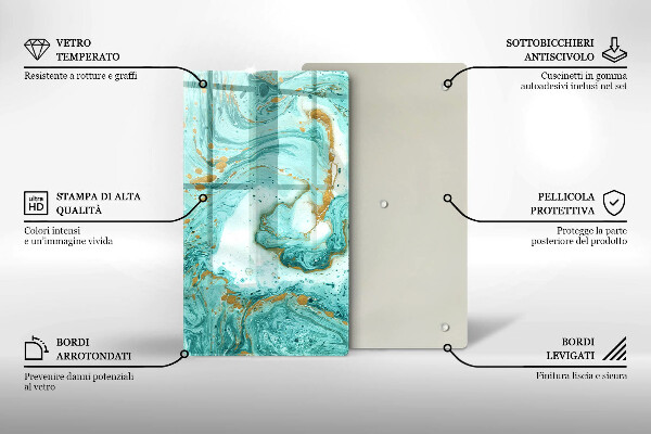 Induction hob protector Blue abstraction