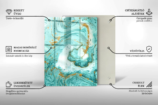 Induction hob protector Blue abstraction